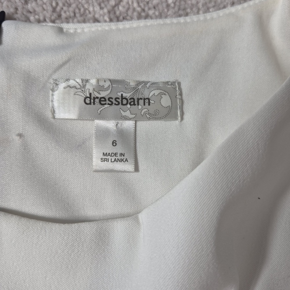 Dress Barn Sleeveless Dress Women Size 6 White Navy Blue Pink Prep Color Block - Picture 9 of 16